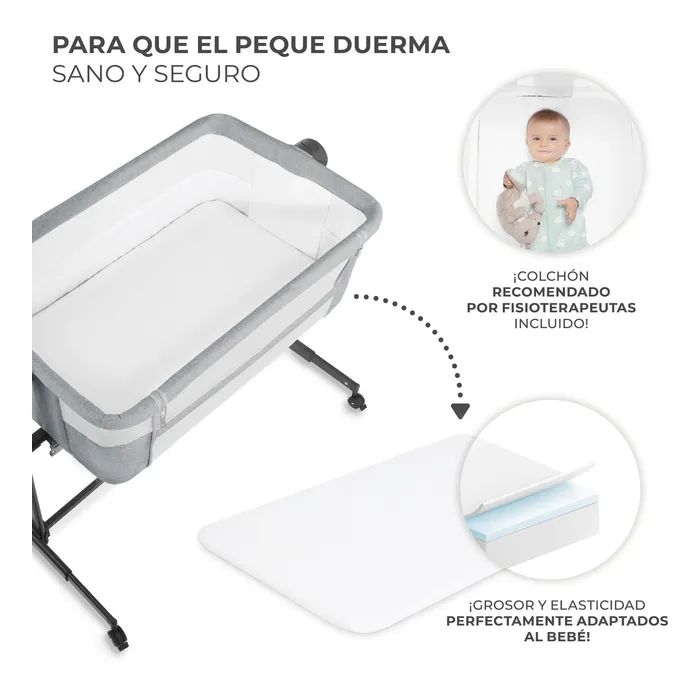 Ліжечко Kinderkraft Приставне ліжечко-люлька Neste Up 2 Light Grey (5902533924523) зображення 6