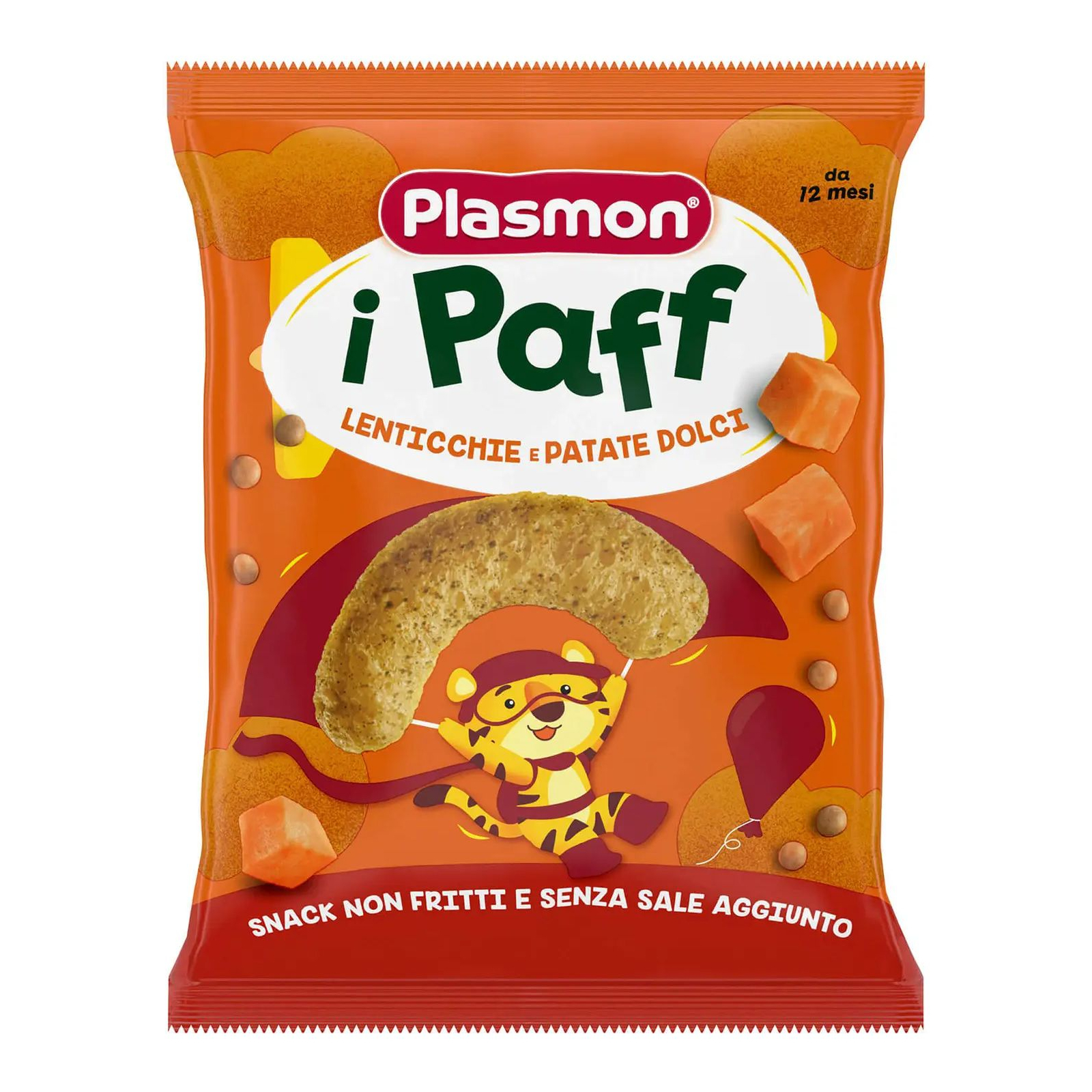 Печенье Plasmon Baby Puffs с чечевицей и сладким картофелем 15 г (1136174)