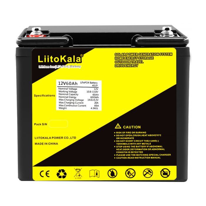 Батарея LiFePo4 Liitokala LiFePO4 12V-60Ah (12V 60Ah LiFePO4) изображение 3