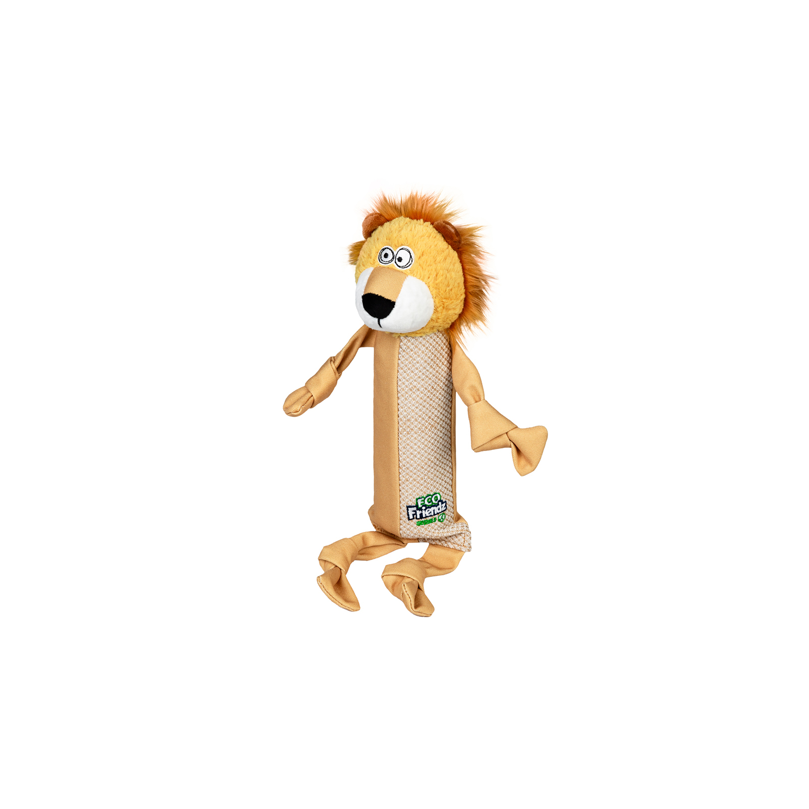 Іграшка для собак GiGwi Eco Friendz Лев із пластиковою пляшкою та пищалкою 39 см (2250)