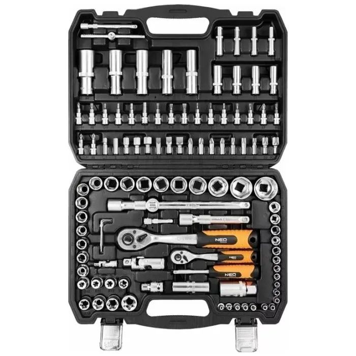 Набір інструментів Neo Tools 108шт, 1/2", 1/4", CrV, кейс (10-212) зображення 2