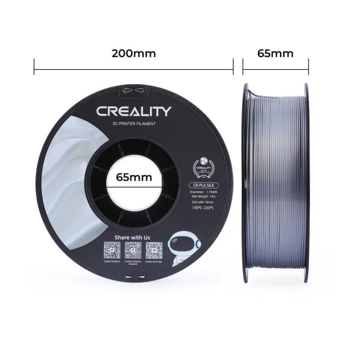 Пластик для 3D-принтера Creality PLA silky shine 1кг, 1.75мм, silver (3301120007) изображение 7