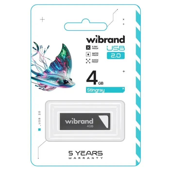 USB флеш накопитель Wibrand 4GB Stingray Grey USB 2.0 (WI2.0/ST4U5G) изображение 2
