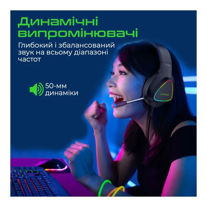 Наушники Vertux Trinity 7.1 Mini Jack 3.5мм Black (trinity.black) изображение 3
