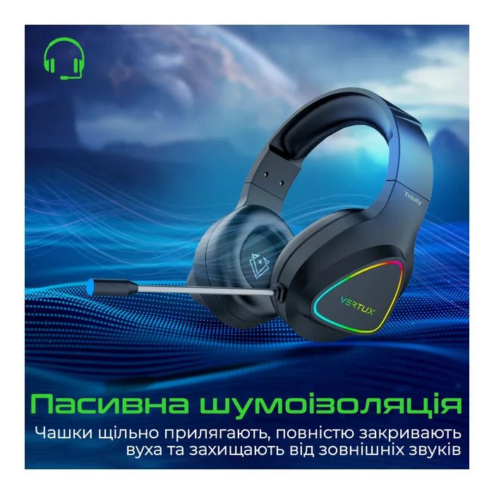 Наушники Vertux Trinity 7.1 Mini Jack 3.5мм Black (trinity.black) изображение 4