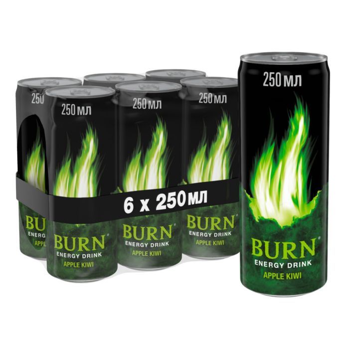 Энергетический напиток Burn Яблоко Киви Безалкогольный сильногазированный 500 мл (5060466510982) изображение 2