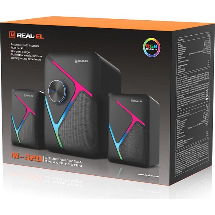 Акустическая система REAL-EL M-320 Black (EL121300014) изображение 8