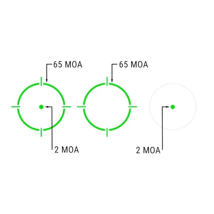 Коллиматорный прицел Holosun SCRS-GR-MRS точка 2 MOA + коло 65 МОА (Green) (SCRS-GR-MRS) изображение 11