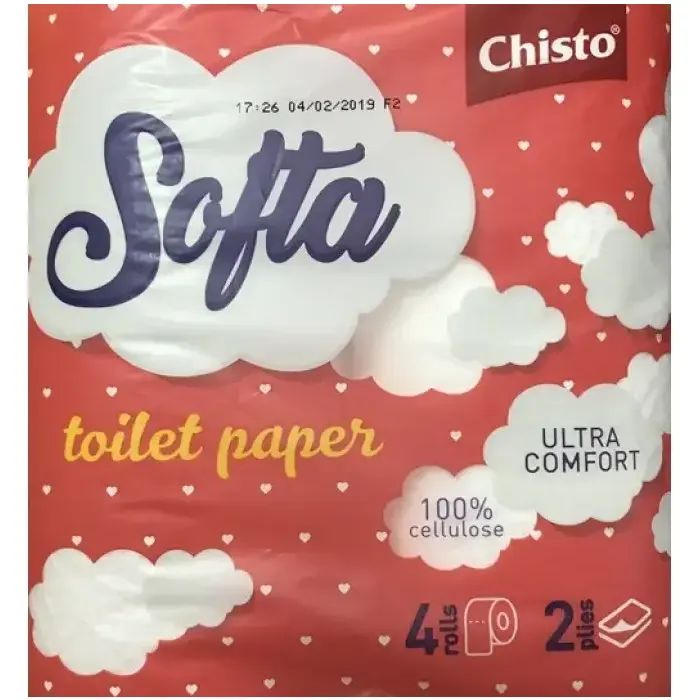 Туалетний папір Chisto Softa 2 шари 4 рулони (4823098408352)