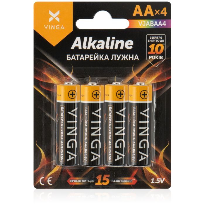 Батарейка AA LR6 Alkaline 8pcs Blister Vinga (VJABAA8)