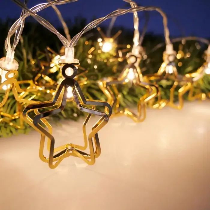 Гирлянда Chomik Звезды 3D 1.65 м 10 LED Теплый белый (5900779854109) изображение 3