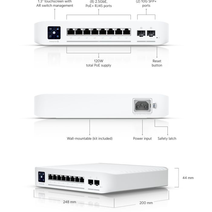 Коммутатор сетевой Ubiquiti USW-PRO-8-POE изображение 8