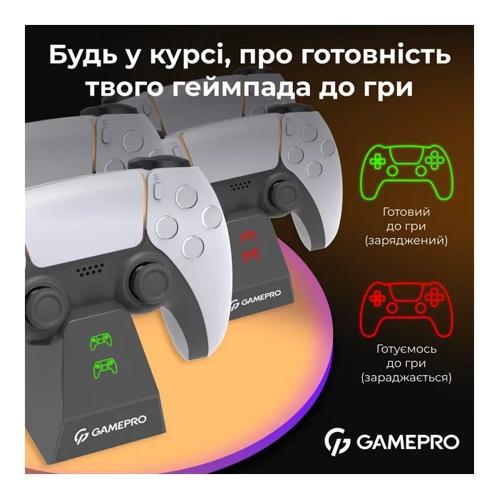 Зарядное устройство GamePro CHS420B Для геймпадів DualSense PS5 Black (CHS420B) изображение 7