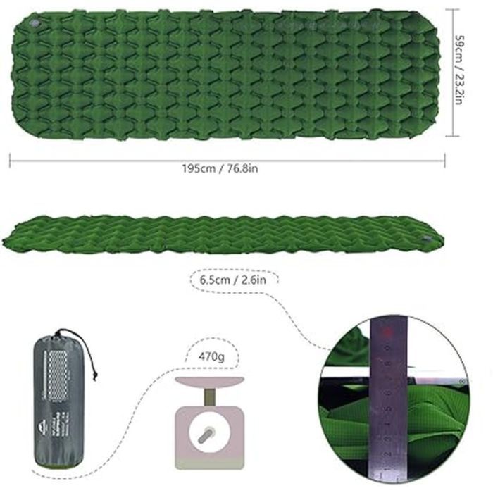 Туристический коврик Naturehike FC-10 NH19Z001-P, 65 мм, зелений (6927595735350) изображение 2