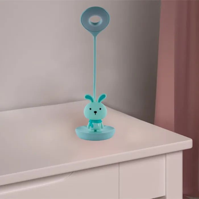 Настільна лампа Kite Bunny LED з акумулятором, блакитна (K24-492-1-3) зображення 6