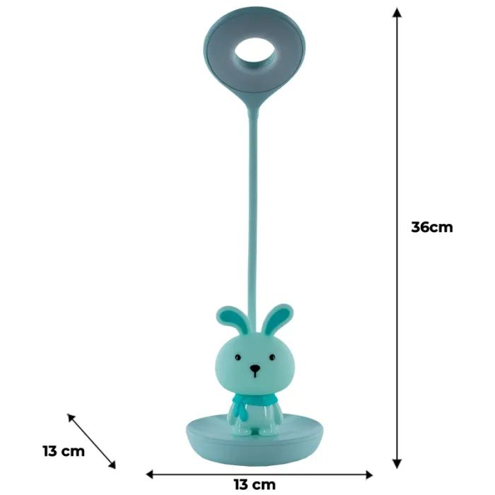 Настільна лампа Kite Bunny LED з акумулятором, блакитна (K24-492-1-3) зображення 7