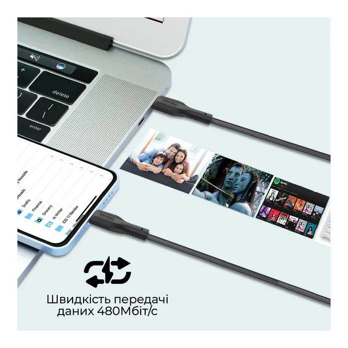 Дата кабель USB-C to Lightning cablekit-ci Promate (cablekit-ci) изображение 5