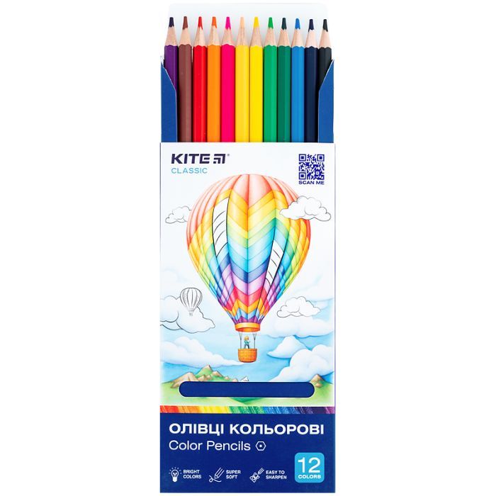 Карандаши цветные Kite Classic 12 кольорів (K-051) изображение 4