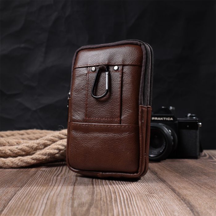 Сумка Vintage Из натуральной кожи Коричневая (22738) изображение 11