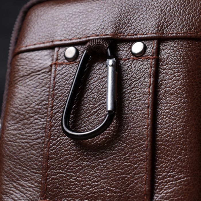 Сумка Vintage Из натуральной кожи Коричневая (22738) изображение 12