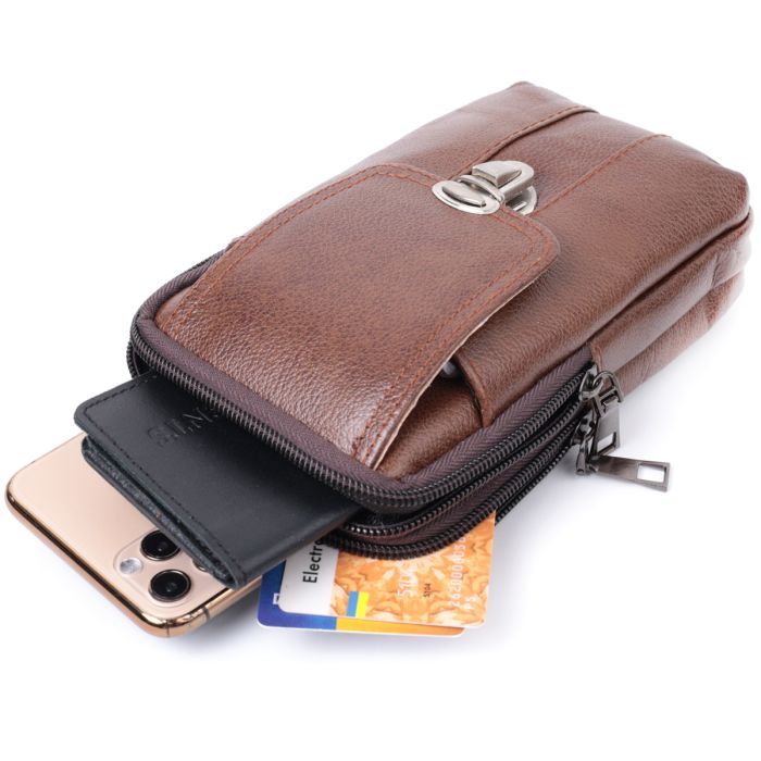 Сумка Vintage Из натуральной кожи Коричневая (22738) изображение 9