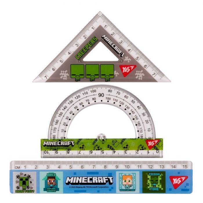 Лінійка Yes набір Minecraft (3 предмети) лінійка 15 см (370674) зображення 2