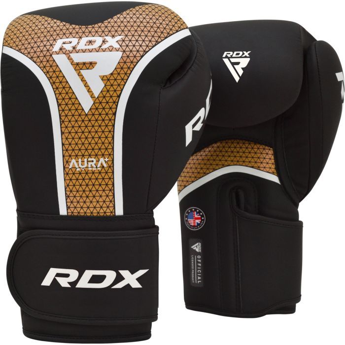 Боксерские перчатки RDX Aura Plus T-17 Black Golden 10 унцій (BGR-T17BGL-10OZ+) изображение 2