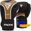 Боксерские перчатки RDX Aura Plus T-17 Black Golden 16 унцій (BGR-T17BGL-16OZ+)