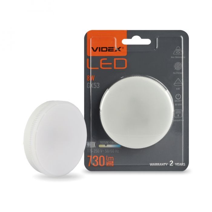 Лампочка Videx LED GX53 8W 3000K 220V (VL-GX53-08533) зображення 6