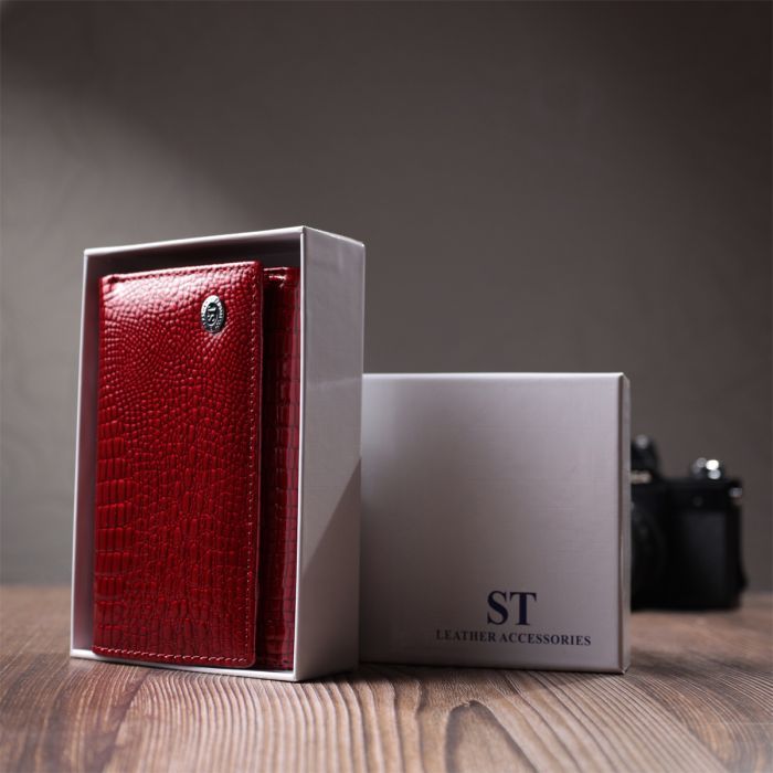 Гаманець ST Leather З натуральної шкіри Червоний (22708) зображення 11