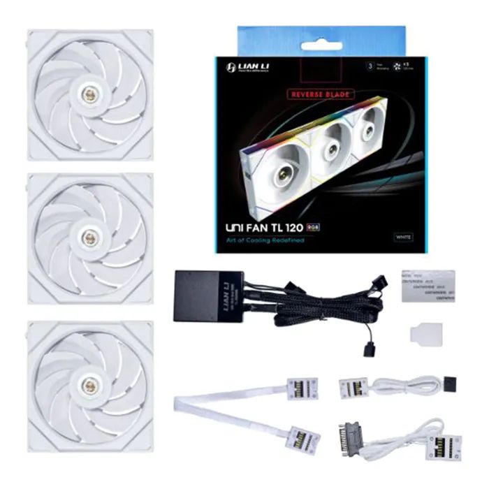 Кулер для корпуса Lian Li Reverse TL 120-3, White (G99.12RTL3W.00) изображение 4