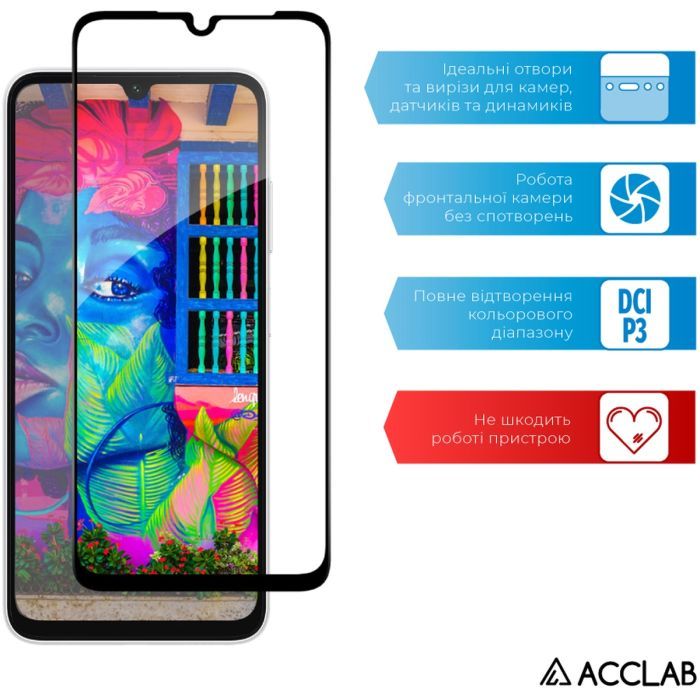 Скло захисне ACCLAB Full Glue Samsung A05S Black (1283126581908) зображення 5