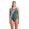 Купальник Arena Bright Glare Swimsuit V Back 008930-690 зелений 42 (3468337533689)