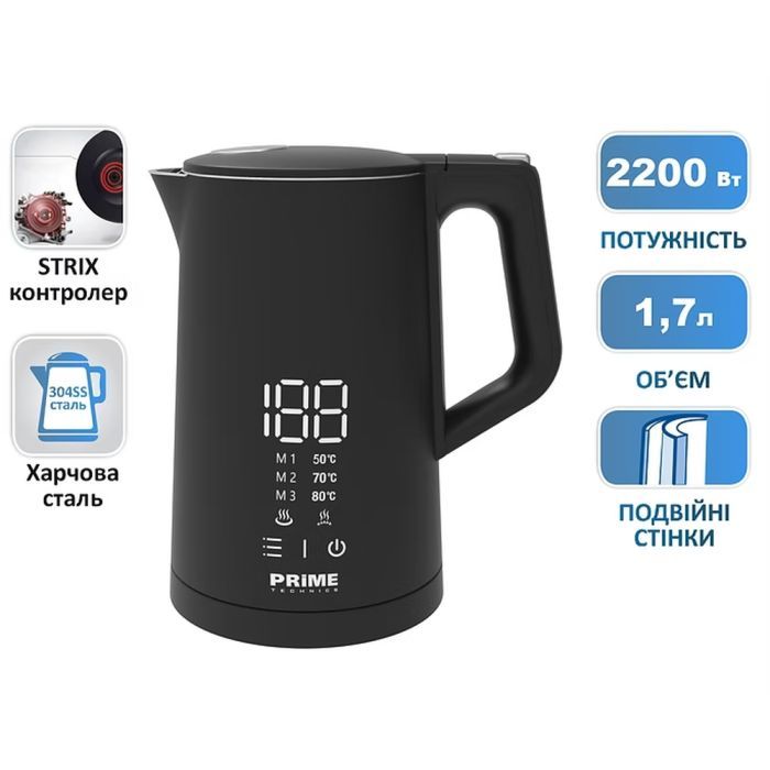 Електрочайник PRIME Technics PKD 1788 BS зображення 10