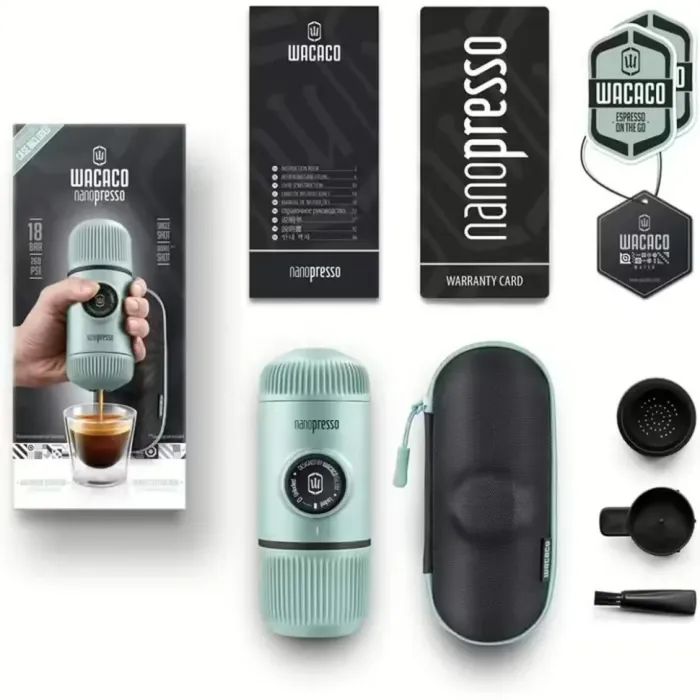 Кавоварка кемпінгова Wacaco Nanopresso з чохлом сіра (WNANOGRcase) зображення 2