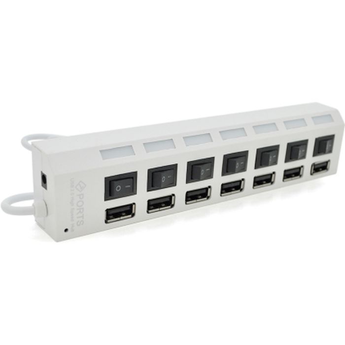 Концентратор Voltronic USB 2.0 to 7xUSB with switches white (YT-H7SHS-W)