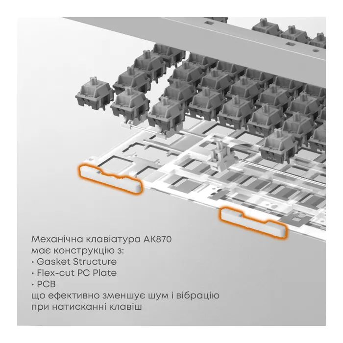 Клавиатура Ajazz AK870 PLUS Murad Switch RGB Wireless/Bluetooth/USB White (AK870-MU-BWD) изображение 10 Клавиатура Ajazz AK870 PLUS Murad Switch RGB Wireless/Bluetooth/USB White (AK870-MU-BWD) изображение 10