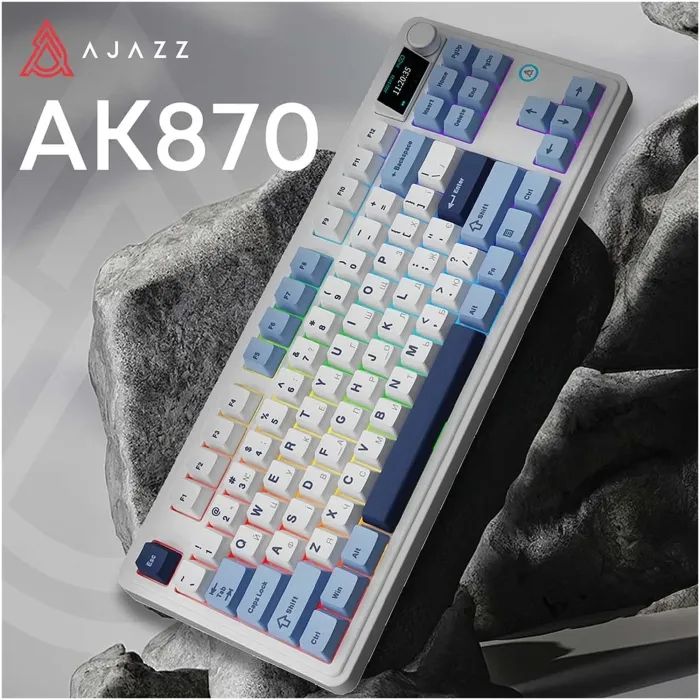 Клавиатура Ajazz AK870 PLUS Murad Switch RGB Wireless/Bluetooth/USB White (AK870-MU-BWD) изображение 3 Клавиатура Ajazz AK870 PLUS Murad Switch RGB Wireless/Bluetooth/USB White (AK870-MU-BWD) изображение 3