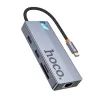 Концентратор HOCO HB52 USB-C to HDMI + RJ45 + SD + TF + PD + USB-C 3.0 + 2xUSB 3.0 Space Gray (6942007647311)