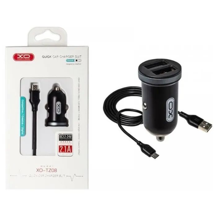 Зарядний пристрій XO 2xUSB 2.1A + cable USB to Micro 5P white (TZ08-M-WH) зображення 4