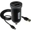 Зарядное устройство XO 2xUSB 2.1A + cable USB to Micro 5P black (TZ08-M-BK)