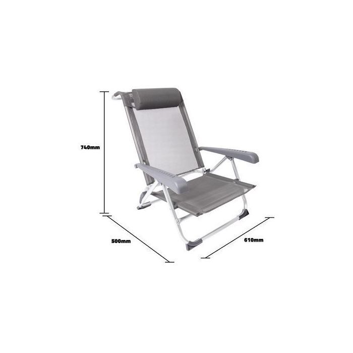 Крісло складане Bo-Camp Saint-Tropez Grey (1204796) (DAS303395) зображення 2