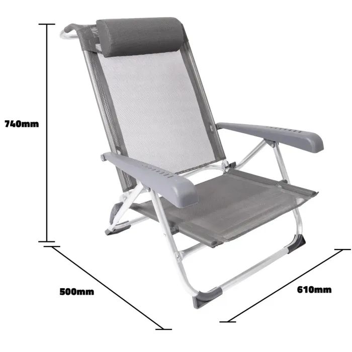 Крісло складане Bo-Camp Saint-Tropez Grey (1204796) (DAS303395) зображення 2