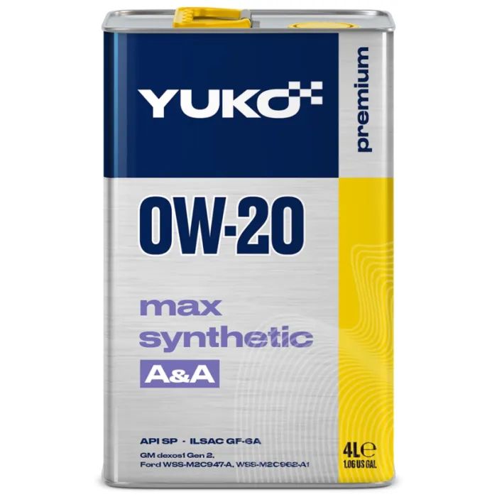 Моторна олива Yuko MAX SYNTHETIC A&A 0W-20 API SP 4л (4823110401514) > ціни в Києві та Україні Моторна олива Yuko MAX SYNTHETIC A&A 0W-20 API SP 4л (4823110401514)