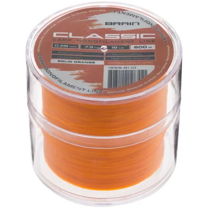 Леска Brain Classic Carp Line (solid orange) 600m 0.28mm 18lb 7.9kg (1858.81.10) изображение 2