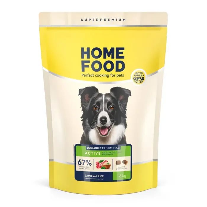 Сухий корм для собак Home Food ADULT MEDIUM/MAXI For active adult and junior dogs з ягням та рисом 300 г (4820290090279)