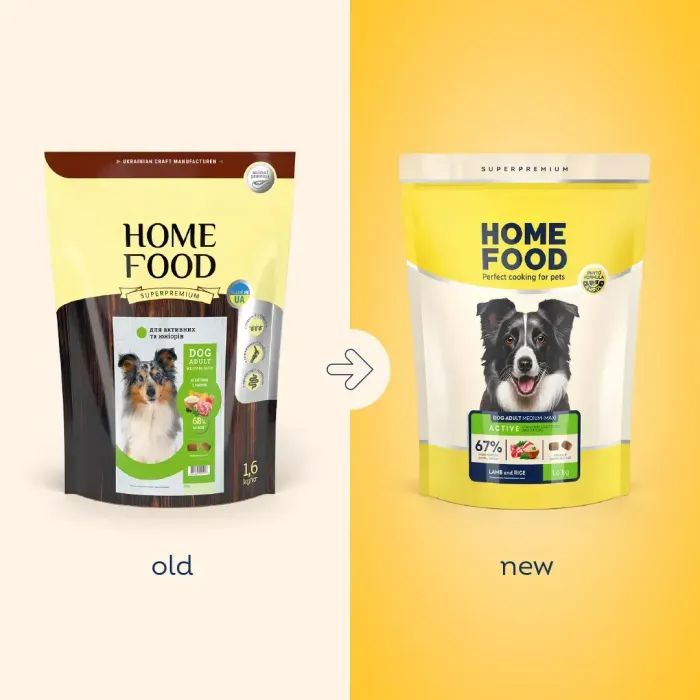 Сухий корм для собак Home Food ADULT MEDIUM/MAXI For active adult and junior dogs з ягням та рисом 300 г (4820290090279) зображення 2