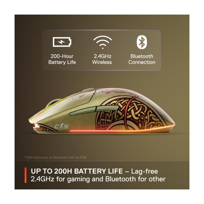 Мышка SteelSeries CS2 Dragon Lore Edition RGB Wireless/Bluetooth (62614) изображение 8