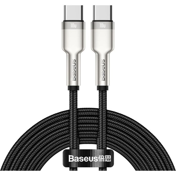 Дата кабель USB-C to USB-C 1.0m 100W metal black Baseus (CATJK-C01)