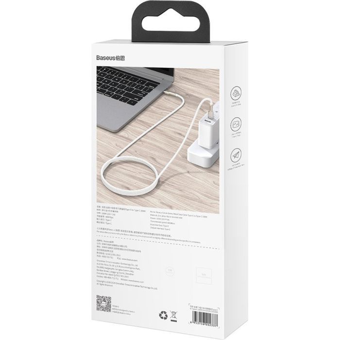 Дата кабель USB-C to USB-C 1.0m 100W metal black Baseus (CATJK-C01) зображення 5
